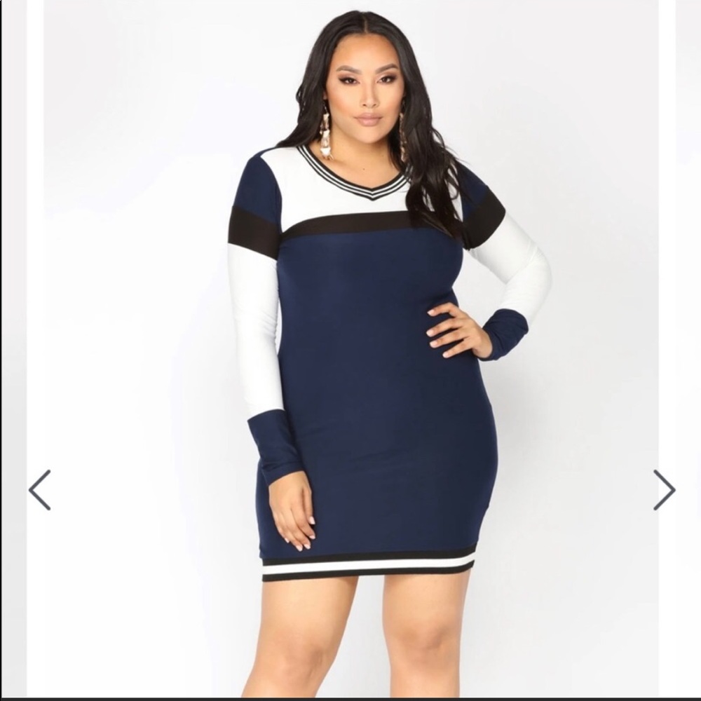 NWT Cute Bodycon Color Block Dress 1X Fashion Nova